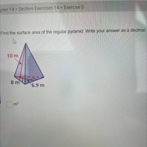 Find the surface area of the regular pyramid. Write your answer as a decimal.