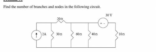 Find the number of branches and nodes in the following circuit.​