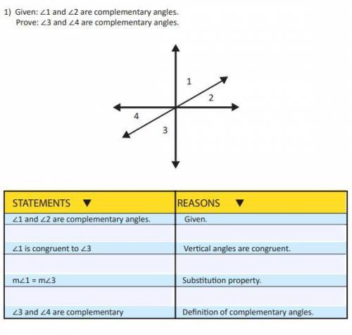 Need Help ASAP WILL MARK BRANILIEST 
Given 1 and 2 are complementary angles