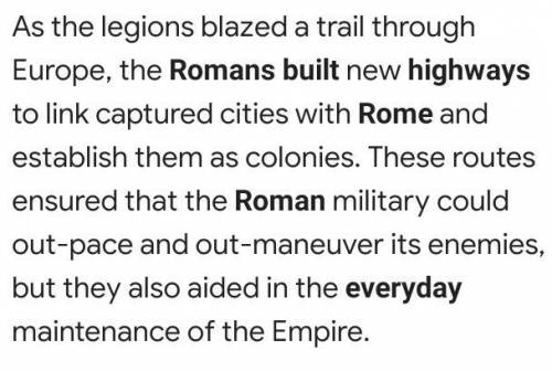 Why were roads in Ancient Rome originally built?