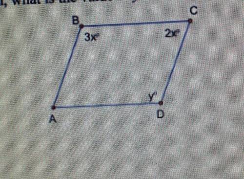 If figure ABCD is a parallelogram, what is the value of y?​