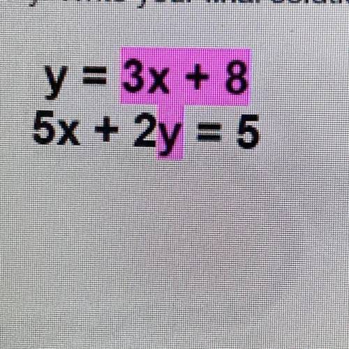 Can someone please solve this and write your final solution as an ordered pair?