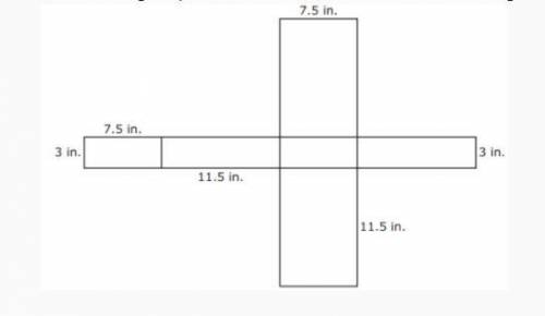 The net of a rectangular prism and its dimensions are shown in the diagram. What is the total surfa