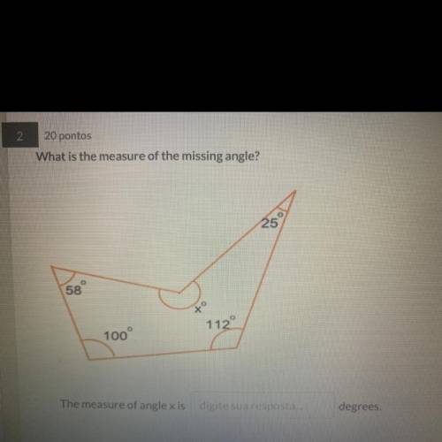 What is the measure of the missing angle?
58
25
100
112