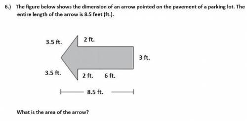REUPLOAD: The figure below shows the dimension of an arrow pointed on the pavement of a parking lot