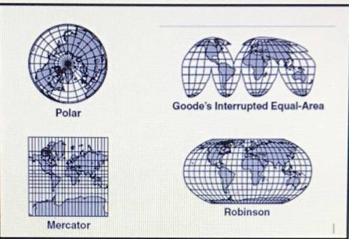 The Southern Hemisphere is visible on how many of these map projections ? *

A. One 
B. Three
C. F