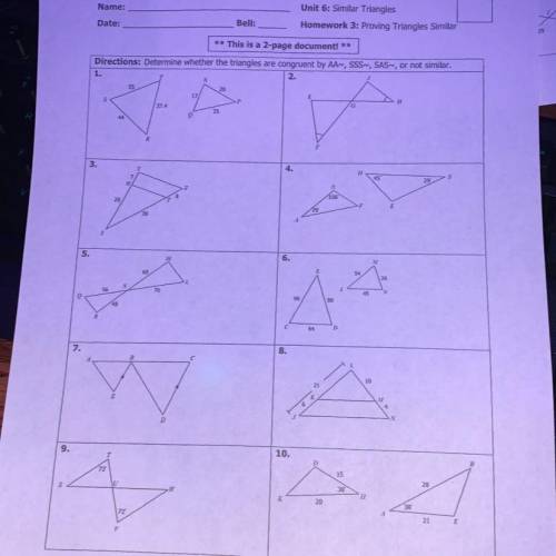 Unit 6 homework 3 proving triangles similar

Gina Wilon All Things Algebra). 2014
Any help at all