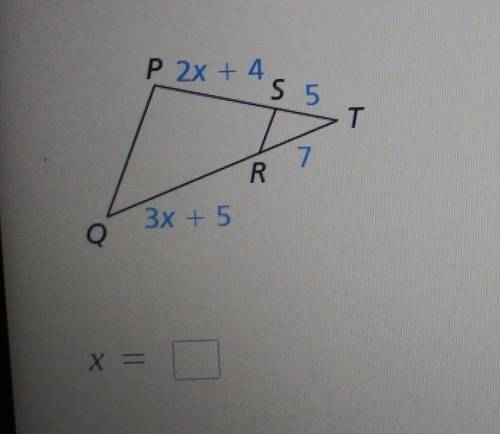 PLEASE HELPfind the value of x for which PQ||RS​