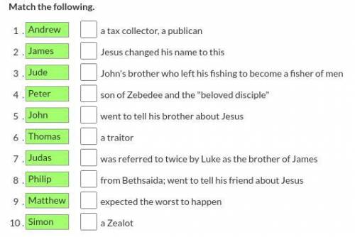This Question Is On The Bible i'll give brianllest to best answer

match the following
about the d