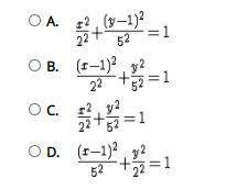 If the vertices of an ellipse are at (1, 5) and (1, -5) and (3, 0) is a point on the ellipse, what