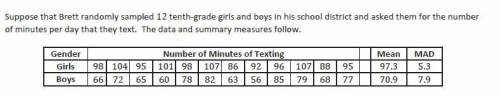 PLEASE ANSWER ASAP

Compare the amount of variability in the girl's data using MAD. Next, compare