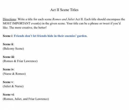 Plsss help (Romeo and Juliet related) ~title for each romeo and juliet act 3 ~50 points