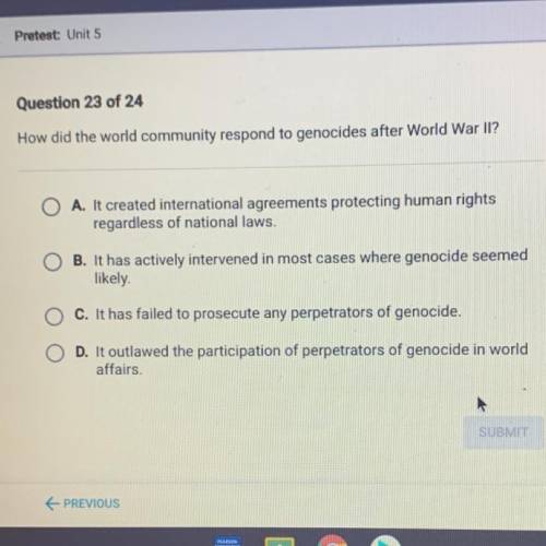 How did the world community respond to genocides after World War II?
HELP!!