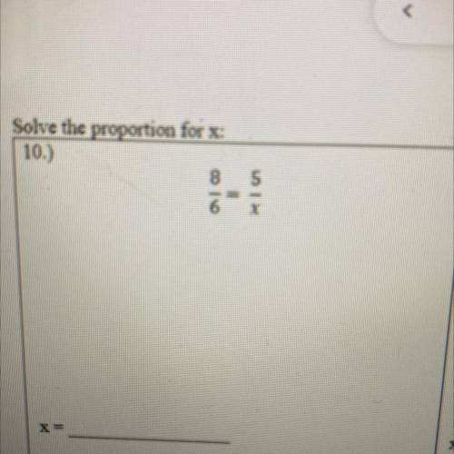 Solve the proportion for X
