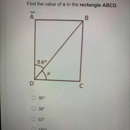 Please help me find the value of x in the rectangle ABCD