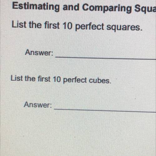 What are the 10 perfect squares