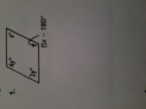 What are the values of x and y in the parallelogram?