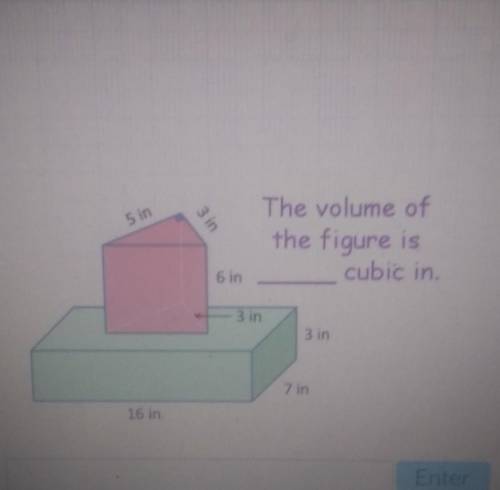 5 in 3 in The volume of the figure is cubic in 6 in 3 in 3 in 7 in 16 in​