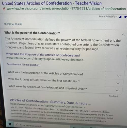 Which is a strength of the Articles of Confederation?

A.
The central government had the ability to