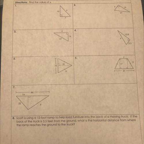 Unit 8 right triangles and Trigonometry homework 1 answers?