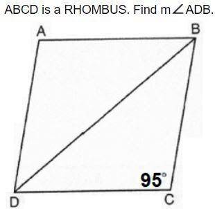 HELPPPP! ABCD is a RHOMBUS. Find m