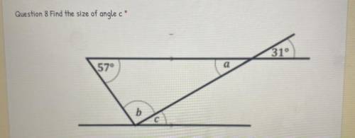 Find the size of the angle c !!