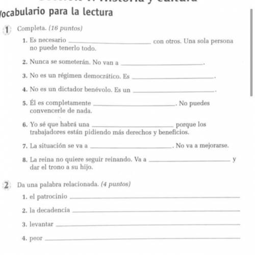 Necesito ayuda !/I need help with my Spanish work