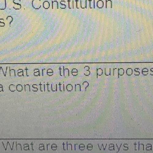What are the 3 purpose of a constitution help please
