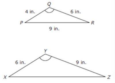Triangle PQR is similar to triangle XYZ.
What is the length of line segment XZ?
25 points