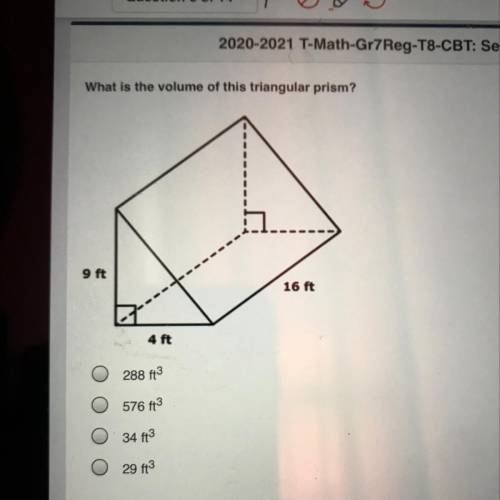 What is the volume of the triangular prism ? Please hurry