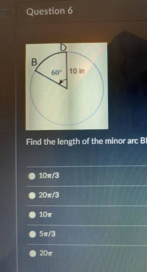Find the length of the minor BD in terms of pi​