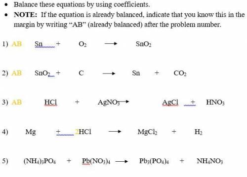 ...anyone good at balancing chemical equations by using coefficients? id.k if i did these right and