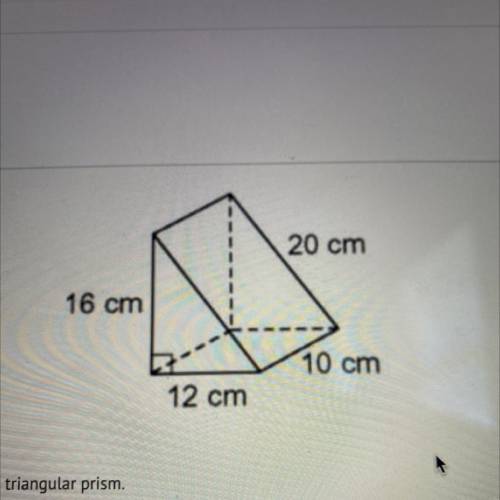 Find the lateral surface area of the triangular prism.

A) 420 cm2
B) 480 cm2
C) 540 cm2
D) 620 cm