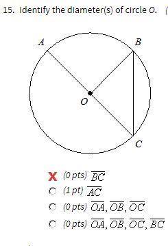 Identify the diameter of a circle o.