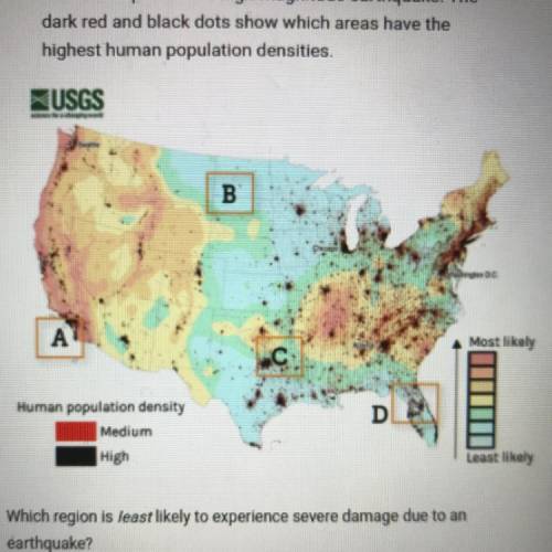 PLEASE HELP
 

The pale colors on the map show how likely it is that each
area will experience a hi