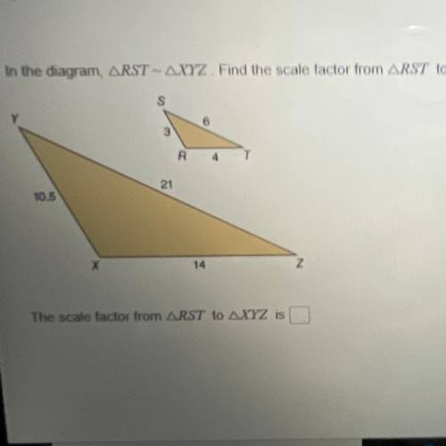 In the diagram, ARST - AXYZ. Find the scale factor from ARST to AXYZ Write your answer in simplest