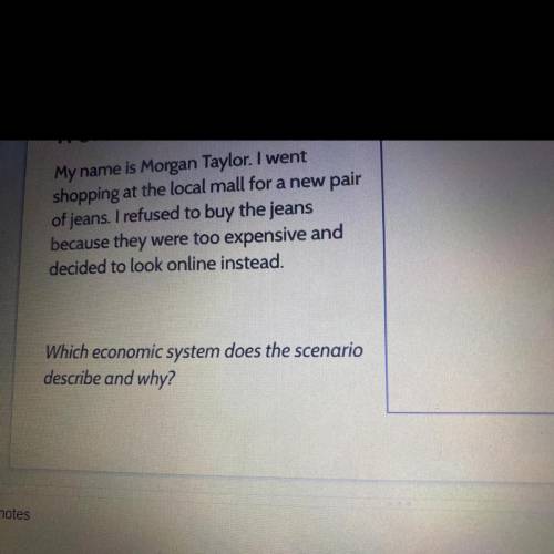 Which economic system does the scenario

describe and why? 
options: traditional economy, market e