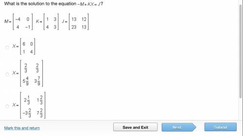 50 POINTS PLZ HURRY!!! What is the solution to the equation? Solving Matrix Equations Edge 2021