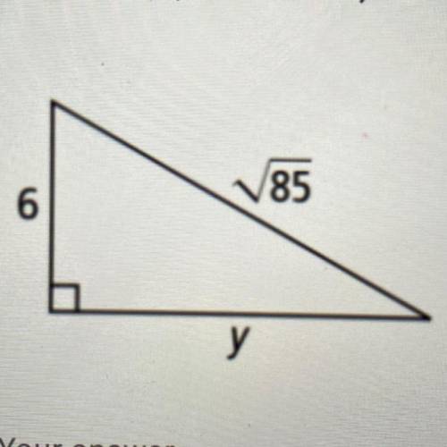 Solve for the value of y in the triangle below.