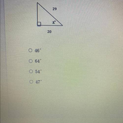 What is the measure of the missing angle to the nearest degree?