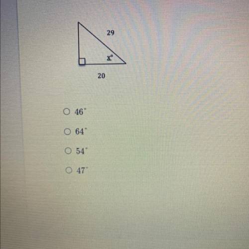 What is the measure of the missing angle to the nearest degree