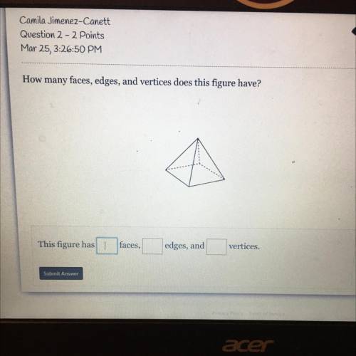 PLS HELP!! :))
How many faces, edges, and vertices does this figure have?