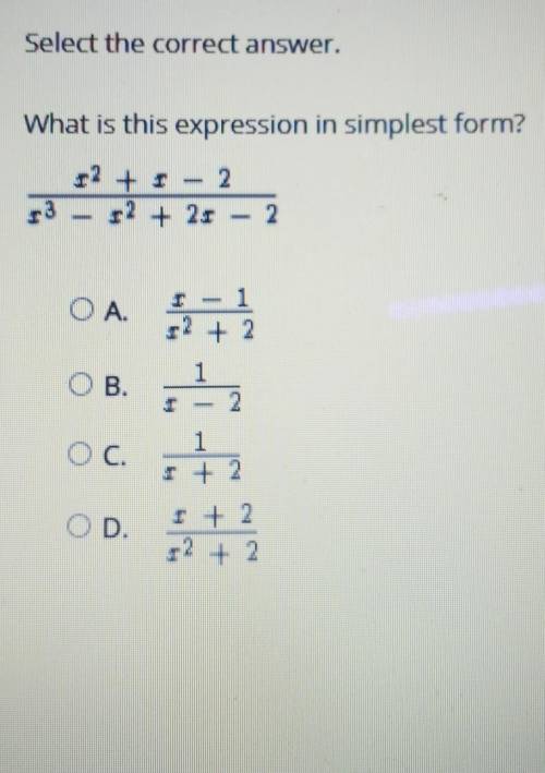 What is this expression in simplest form x²+x-2/x³ -x²+2x-2​