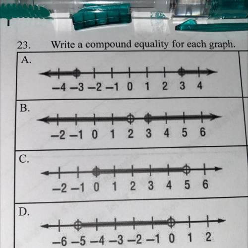 Algebra 1| exam 5 
23. Write a compound inequality for each graph