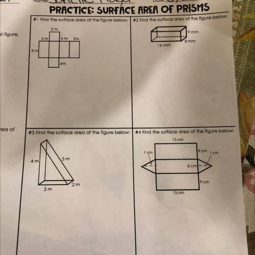 Practice: surface area of prisms