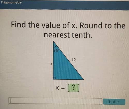 brainliest to whoever answers correctly, please please help asap! Find the value of x. Round to the