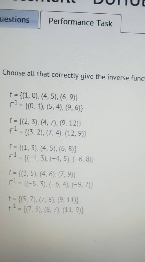 PLEASE HELP !!!

This Choose all that correctly give the inverse function values. f = {(1,0), (4,