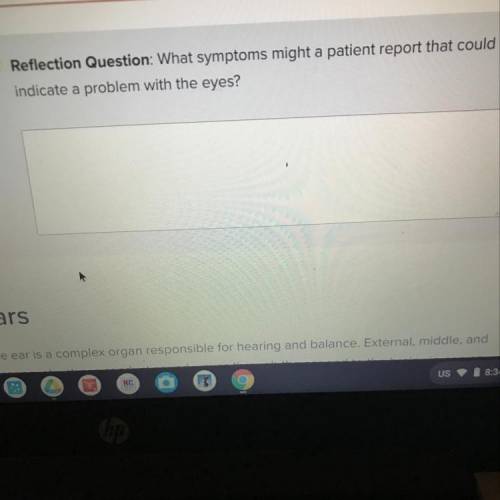 What symptoms might a patient report that could indicate a problem with the eyes?

( For Biomedica