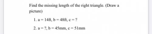 How do I find the missing length of the right triangle? See image attached.