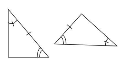 The following triangles are congruent by____

AAS SAS ASA Can't determine